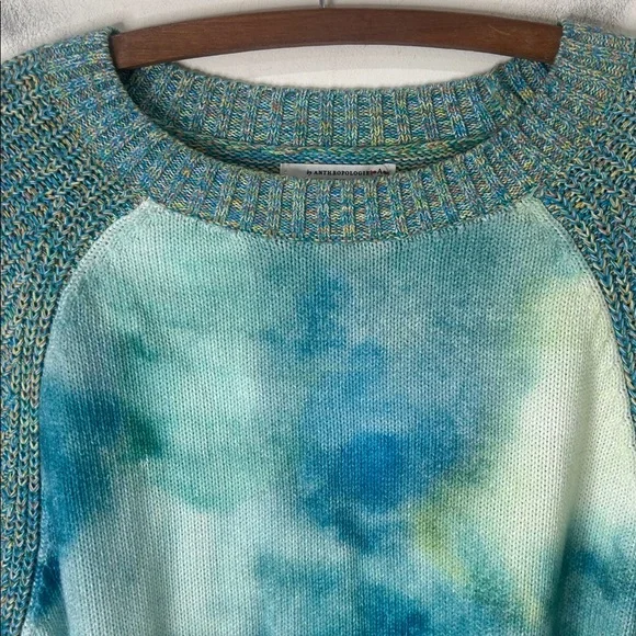 ANTHROPOLOGIE Blue Watercolor Tie-Dye Sweater Size Large - Picture 8 of 16